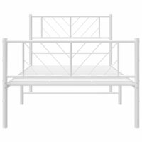 Bedframe met hoofd- en voeteneinde metaal wit 80x200 cm 5