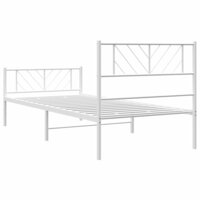 Bedframe met hoofd- en voeteneinde metaal wit 80x200 cm 7