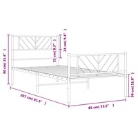 Bedframe met hoofd- en voeteneinde metaal wit 80x200 cm 9