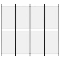 Kamerscherm met 4 panelen 200x180 cm stof wit 3