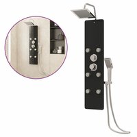 Douchepaneel 25x47,5x130 cm glas zwart  2