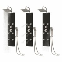 Douchepaneel 25x47,5x130 cm glas zwart  8