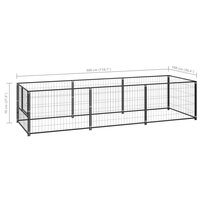 Hondenkennel 3 m&sup2; staal zwart 6