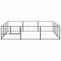 Hondenkennel 9 m&sup2; staal zwart 3