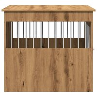 Hondenbench 64,5x80x71 cm bewerkt hout artisanaal eikenkleur 6