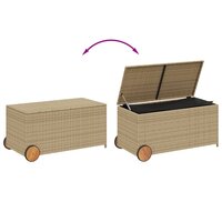 Tuinbox met wielen 190 L poly rattan gemengd beige 7