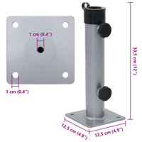 Parasolvoet voor &Oslash;38/48 mm stok staal zilverkleurig 7