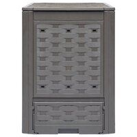 Compostbakken 3 st 900 L 60x60x83 cm kunststof rattan bruin 2