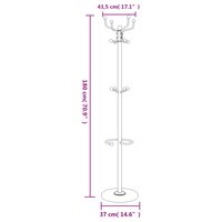 Kapstok met parapluhouder 180 cm gepoedercoat ijzer zwart 8