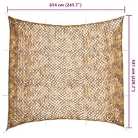 Camouflagenet met opbergzak 614x581 cm zandkleurig 7