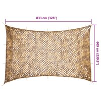 Camouflagenet met opbergzak 833x609 cm zandkleurig 7