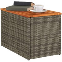 Tuinbijzettafels 2 st 55x34x37 cm poly rattan en hout grijs 4