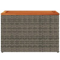 Tuinbijzettafels 2 st 55x34x37 cm poly rattan en hout grijs 6