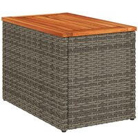 Tuinbijzettafels 2 st 55x34x37 cm poly rattan en hout grijs 8