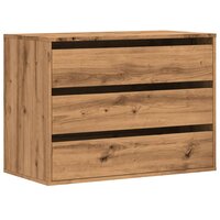 Ladekast 80x41x58 cm bewerkt hout artisanaal eikenkleurig 2