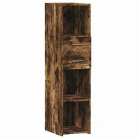 Hoge kast 30x42,5x124 cm bewerkt hout gerookt eikenkleurig 2