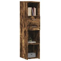 Hoge kast 30x42,5x124 cm bewerkt hout gerookt eikenkleurig 3