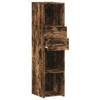 Hoge kast 30x42,5x124 cm bewerkt hout gerookt eikenkleurig 7