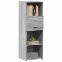 Hoge kast 40x42,5x124 cm bewerkt hout grijs sonoma eikenkleurig 3