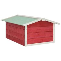 Overkapping voor grasmaaier 72x87x50 cm vurenhout rood en wit 5