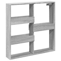 Wandkast 80x15x80 cm bewerkt hout grijs sonoma eikenkleurig 2