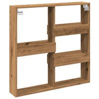 Wandkast 80x15x80 cm bewerkt hout artisanaal eikenkleur 6