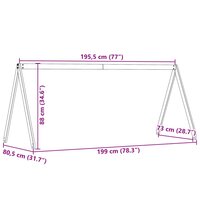 Kinderbedhuisje 199x80,5x88 cm massief grenenhout 9