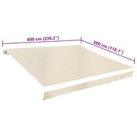 Luifeldoek 6x3 m canvas cr&egrave;me 5