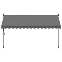 Luifel uittrekbaar 350x150 cm stof en staal antracietkleurig 3