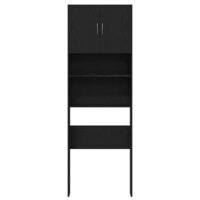 Wasmachinekast 64x24x190 cm spaanplaat zwart eikenkleurig 6