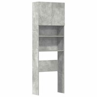 Wasmachinekast 64x24x190 cm bewerkt hout betongrijs 2