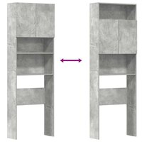 Wasmachinekast 64x24x190 cm bewerkt hout betongrijs 9