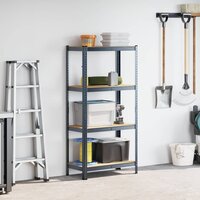 Opbergrek 4-laags staal en bewerkt hout antracietkleurig 3