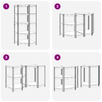 Hoekrek 5-laags staal en bewerkt hout blauw 6