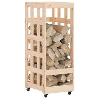 Houtblokhouder met wielen 40x49x110 cm massief grenenhout 3