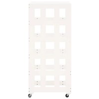 Houtblokhouder met wielen 40x49x110 cm massief grenenhout wit 6