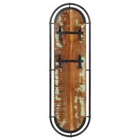 Wandkapstokken 2 st met 4 haken massief gerecycled hout 5
