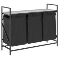 Wasmand 3 vakken met plank grijs sonoma eiken 2