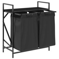 Wasmand 2 vakken met plank zwart eikenkleurig 5