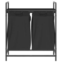 Wasmand 2 vakken met plank zwart eikenkleurig 6