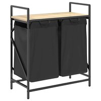 Wasmand 2 vakken met plank sonoma eikenkleurig 2