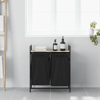 Wasmand 2 vakken met plank sonoma eikenkleurig 3