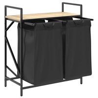 Wasmand 2 vakken met plank sonoma eikenkleurig 5