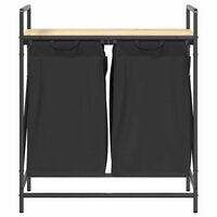 Wasmand 2 vakken met plank sonoma eikenkleurig 6