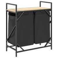 Wasmand 2 vakken met plank sonoma eikenkleurig 8