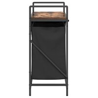 Wasmand 2 vakken met plank gerookt eikenkleurig 7