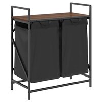 Wasmand 2 vakken met plank bruin eikenkleurig 2