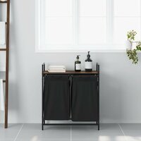 Wasmand 2 vakken met plank bruin eikenkleurig 3