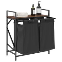 Wasmand 2 vakken met plank bruin eikenkleurig 4