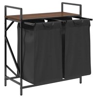 Wasmand 2 vakken met plank bruin eikenkleurig 5